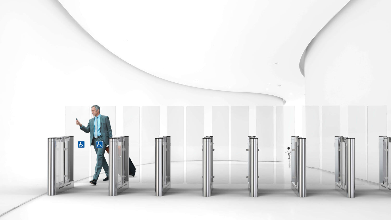 NAOS Access control Speed Turnstile | Dual Gate | CX-NAO-9000-2W