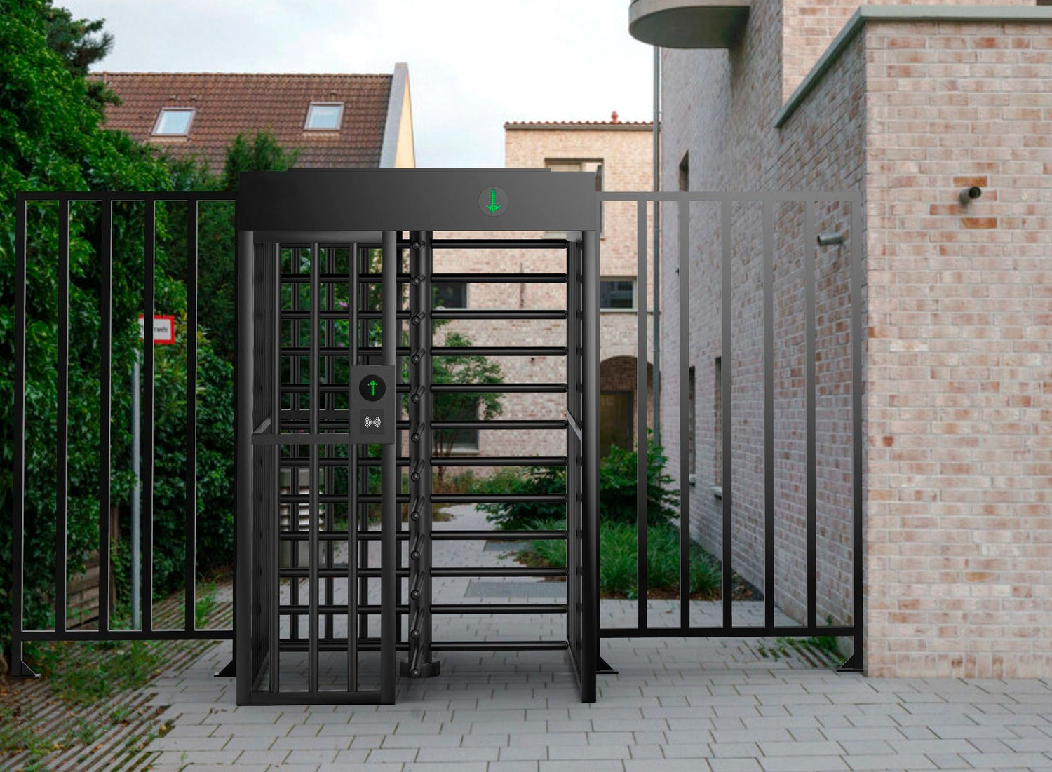 SUN Access control Black Full Height Turnstile | Single Door | CX-SUN-411-B