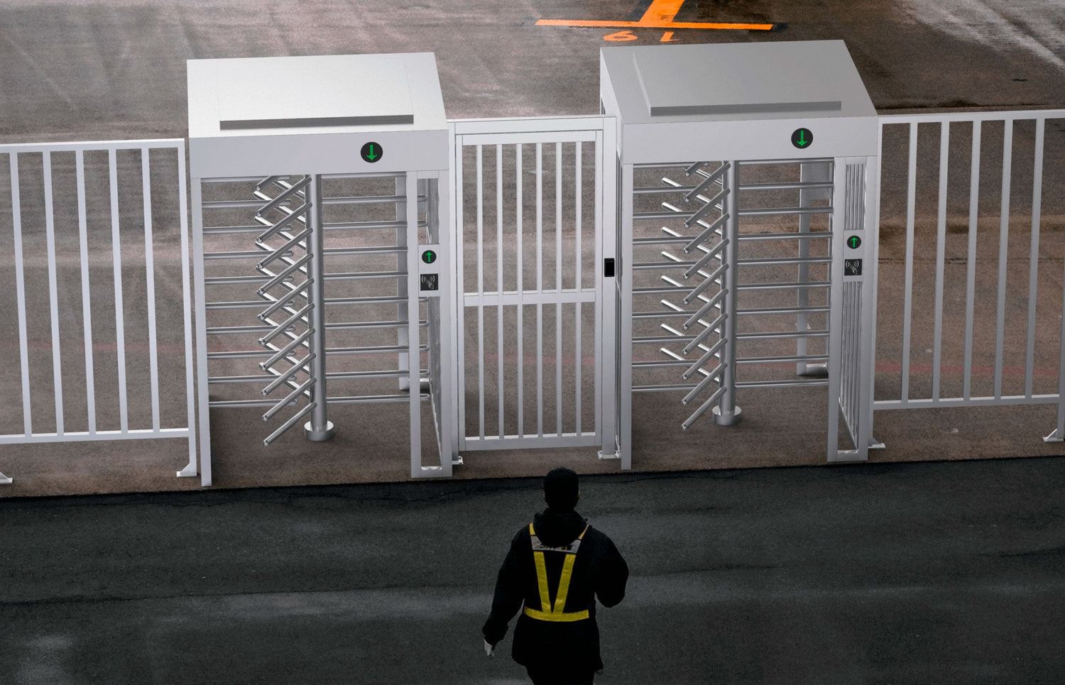 SUN Access control Full Height Black Turnstile | Single Door | CX-SUN-401FS-B