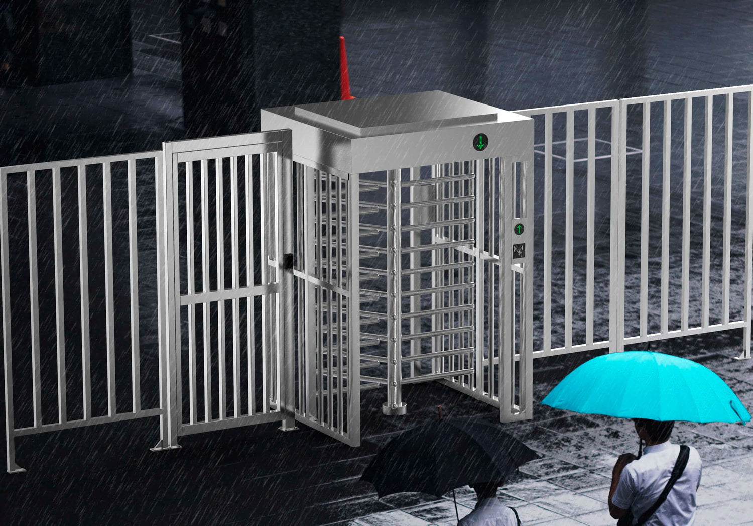 SUN Access control Full Height Black Turnstile | Single Door | CX-SUN-401FS-B